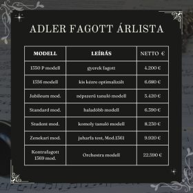 Adler fagott árlista