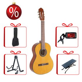   Gewa VGS Student klasszikus gitár 3/4, natúr karácsonyi szett tokkal, hangolóval, állvánnyal és zsámollyal