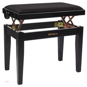 Roland hárfaszék fényes fekete, szövet ülés