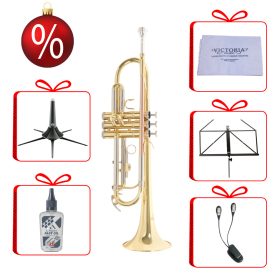   Roy Benson TR-202 Bb trombita karácsonyi szett állvánnyal, ventil olajjal, politur kendővel, kottaállvánnyal és kottalámpával